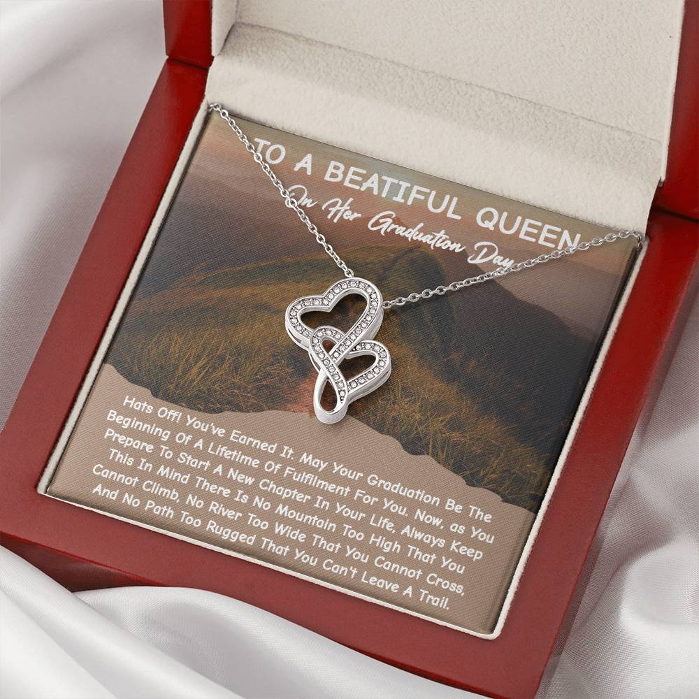 Unique Graduation Gift -  Double Hearts Necklace