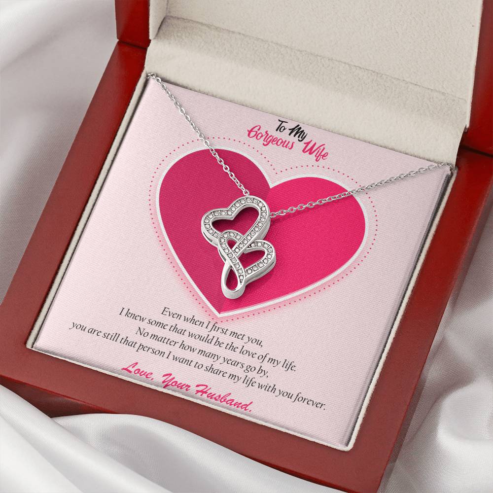 To My Gorgeous Wife - This Lovable gift for you! 🎁 Double Hearts Necklace