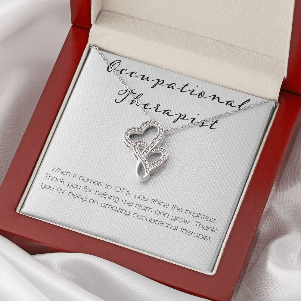Occupational Therapist Double Hearts Necklace