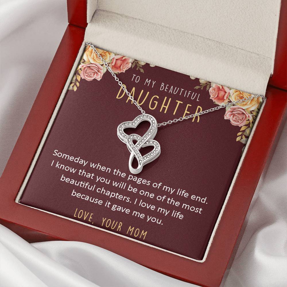 Premium   Personalized Gift for Your Loving Daughter! ❤️ Double Hearts Necklace