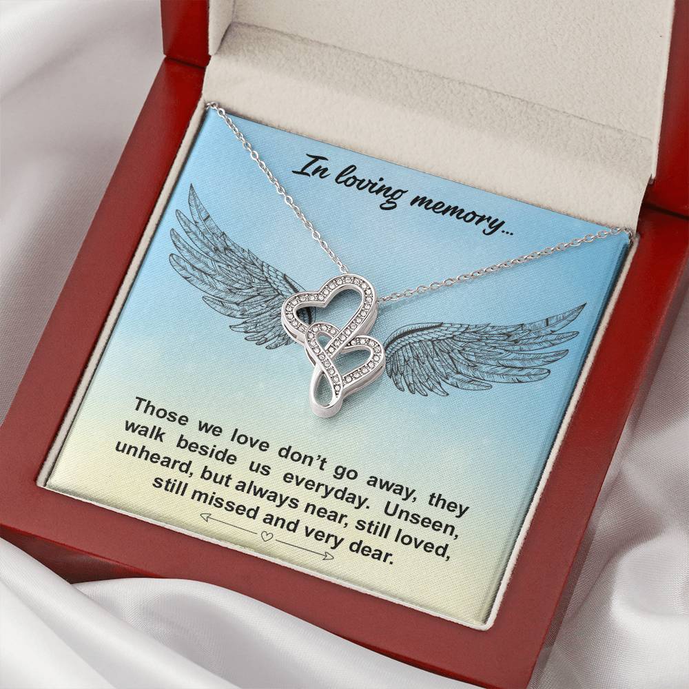 In Loving Memory - Thoes We Love Don't Go Away - Necklace Double Hearts Necklace