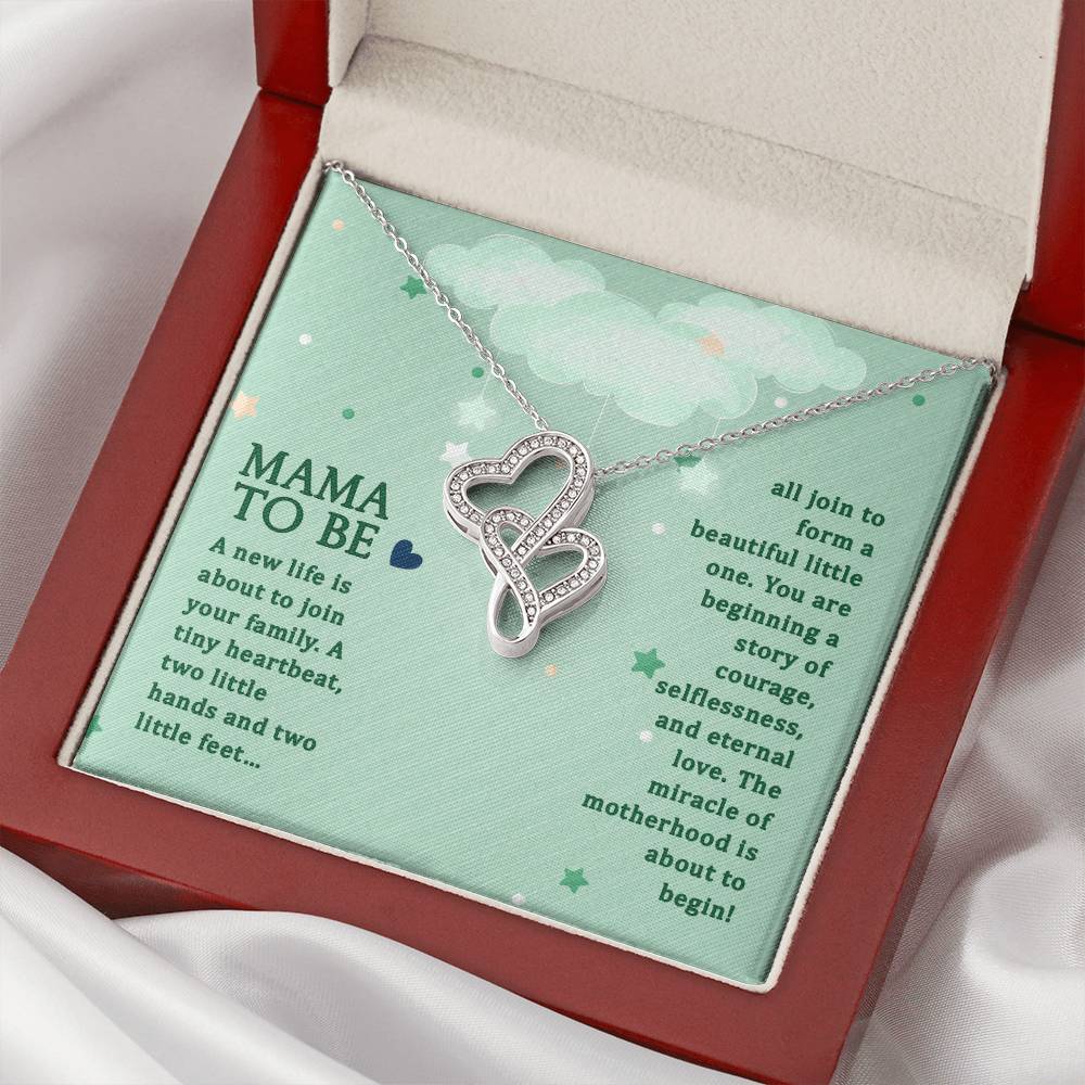 Mama To Be Necklace Double Hearts Necklace
