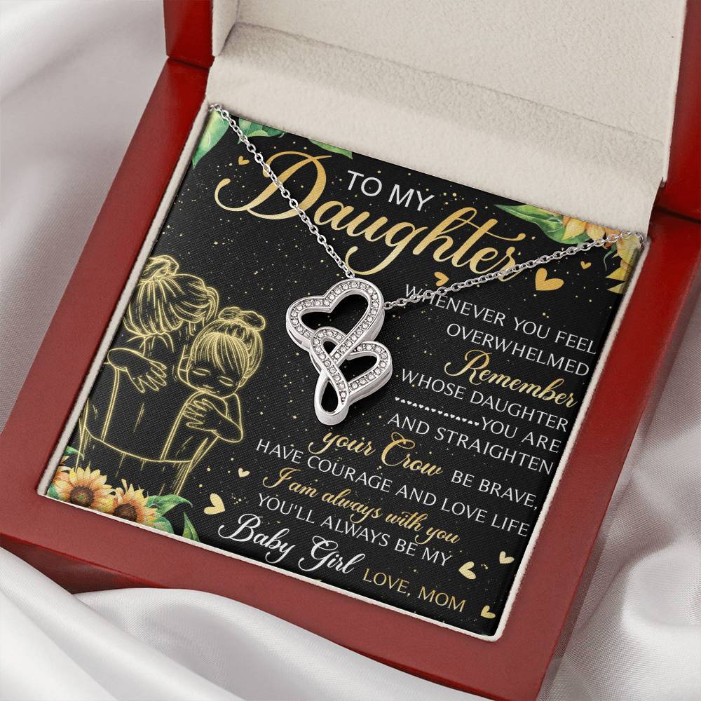 To Daughter From Dad 2 Double Heart Necklace Gift  - Mother And Daughter Necklace - Mom Gift - Mother Jewelry - Daught 4 Double Hearts Necklace