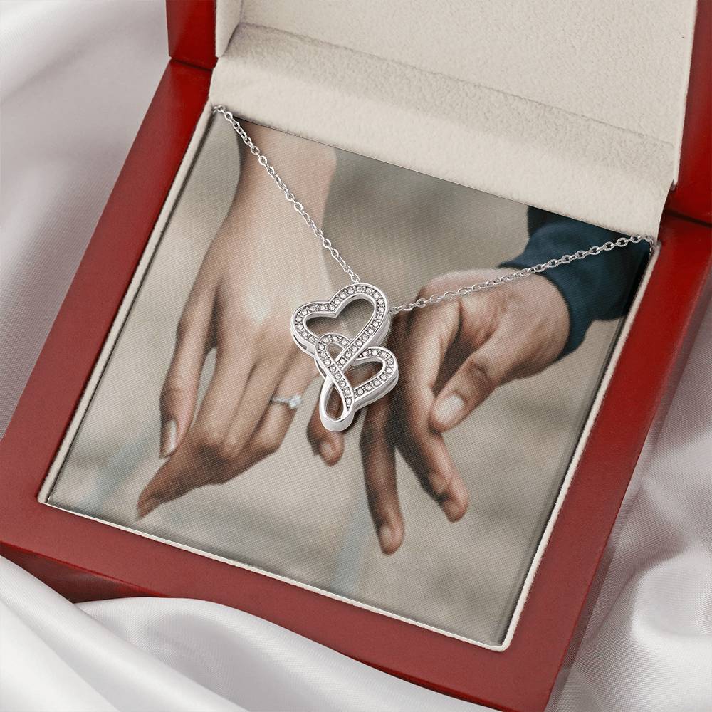 Hearts In Hands Double Hearts Necklace
