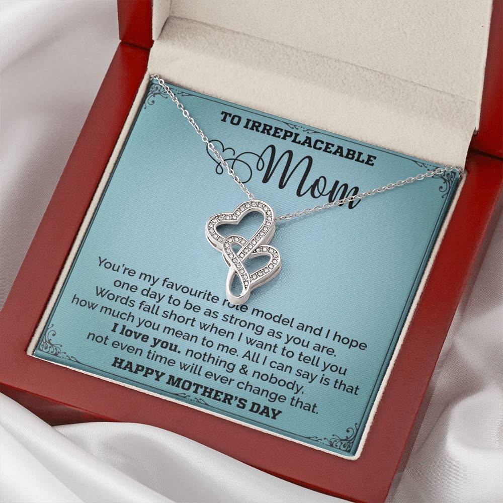 Mom Is My Favourite Role Modle -   - Mothers Day Double Hearts Necklace