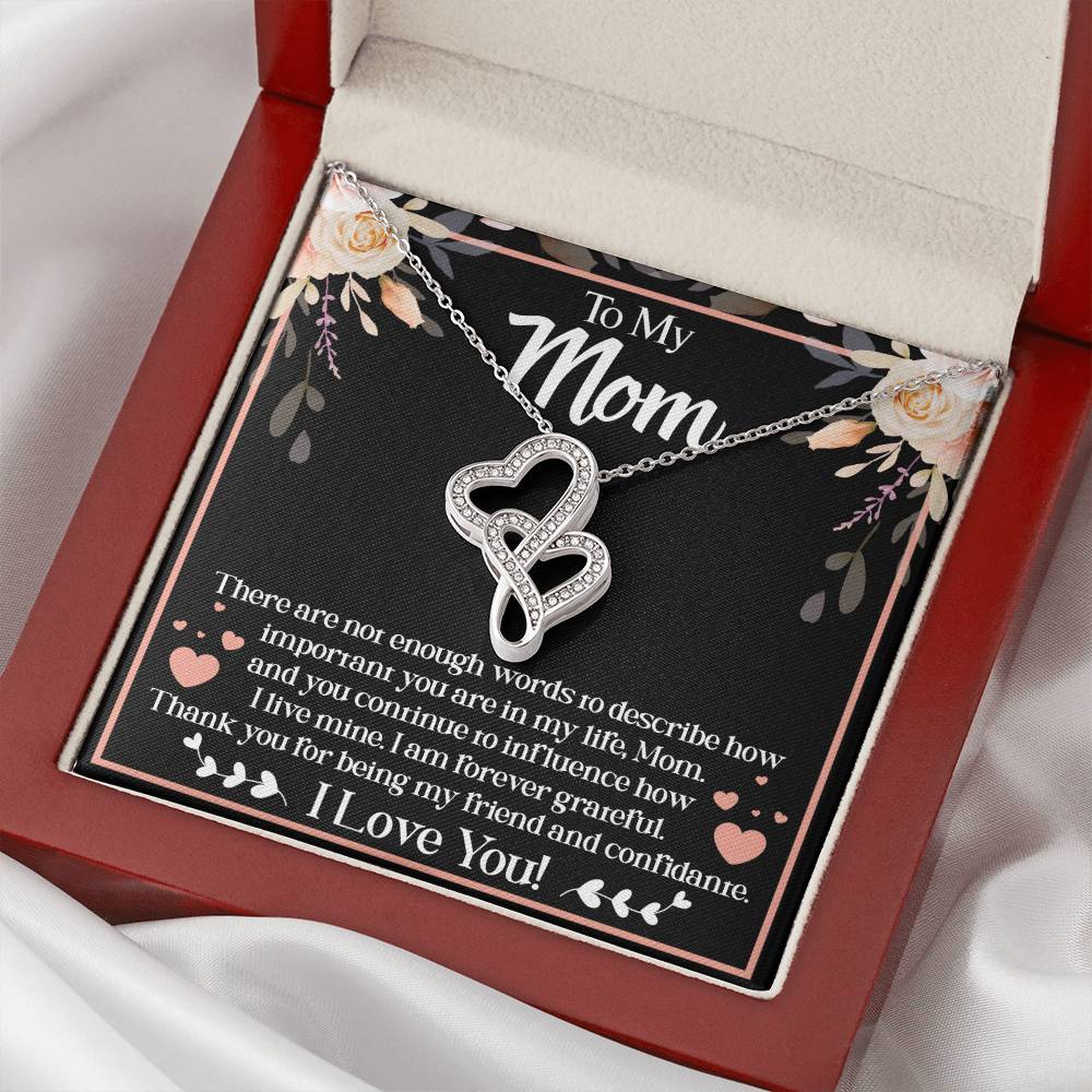 To Mom  Double Hearts Necklace