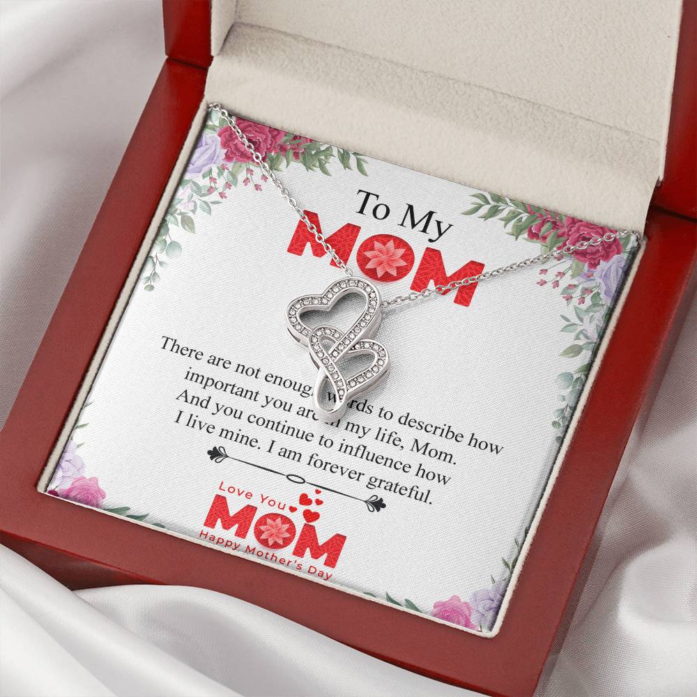 To My Mom - Happy Mother's Day Double Hearts Necklace