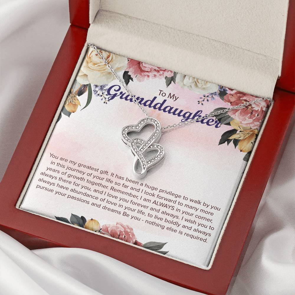 For Granddaughter Double Hearts Necklace