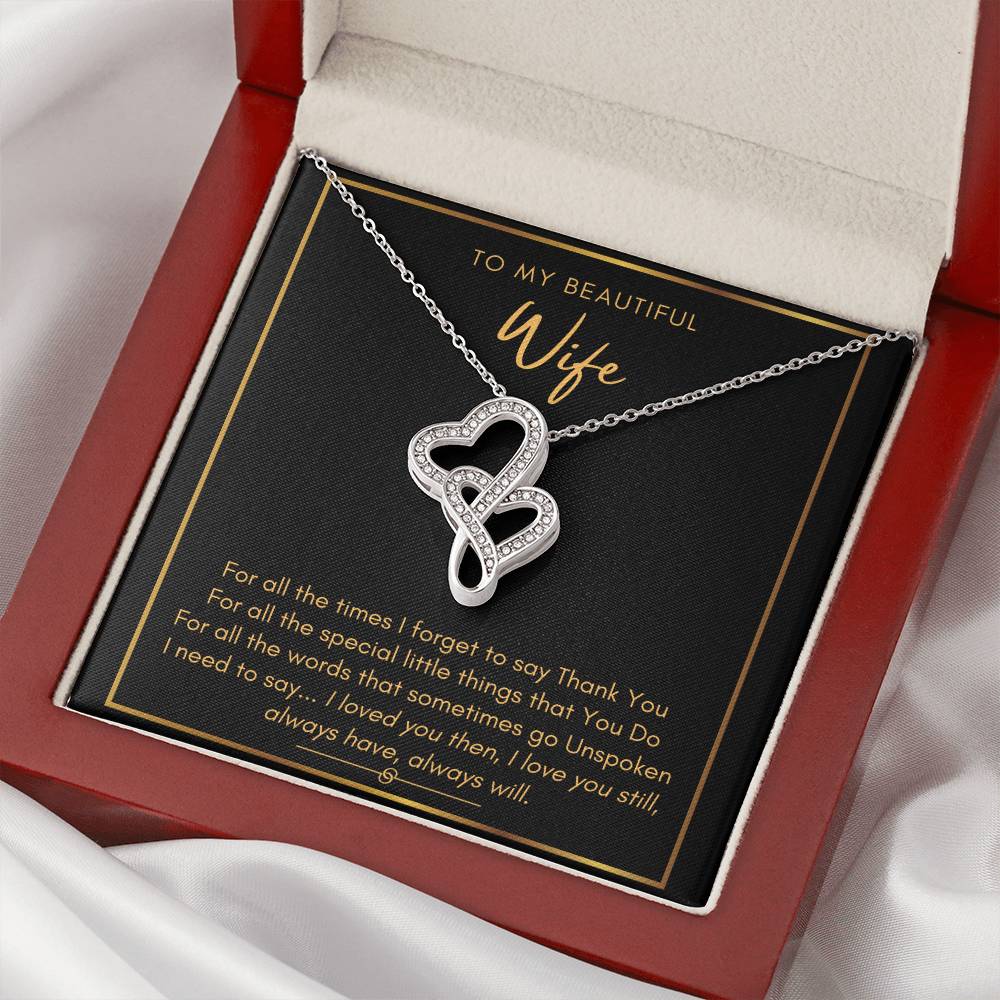 My Beautiful Wife I Love You Still Double Hearts Necklace
