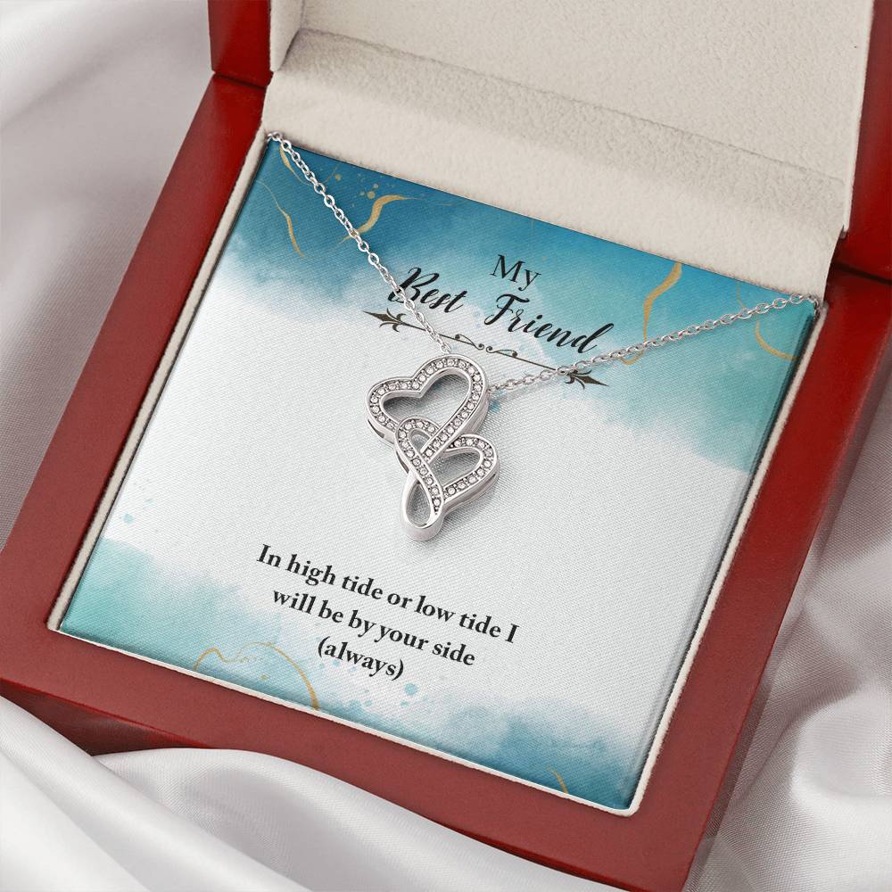To My Bestie Necklace - Gift For Best Friend - Best Friend Necklace - Bestie Necklace - Bestie Gift - Gift For Friend  Double Hearts Necklace
