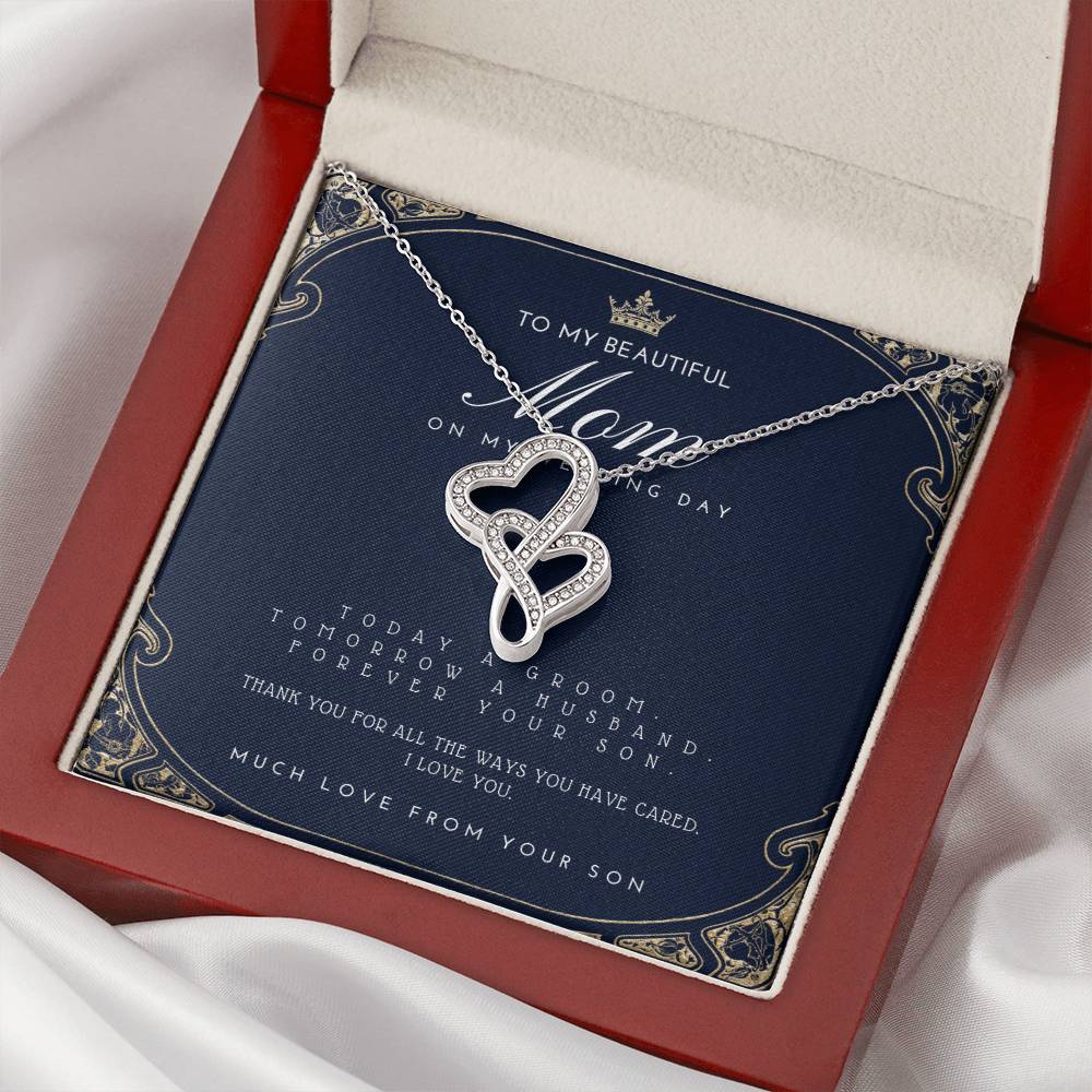 Mother Of The Groom Gift From Son  Mom Wedding Gift From Son  Wedding Gift From Groom To Mom Necklace Gift For Mom  We Double Hearts Necklace