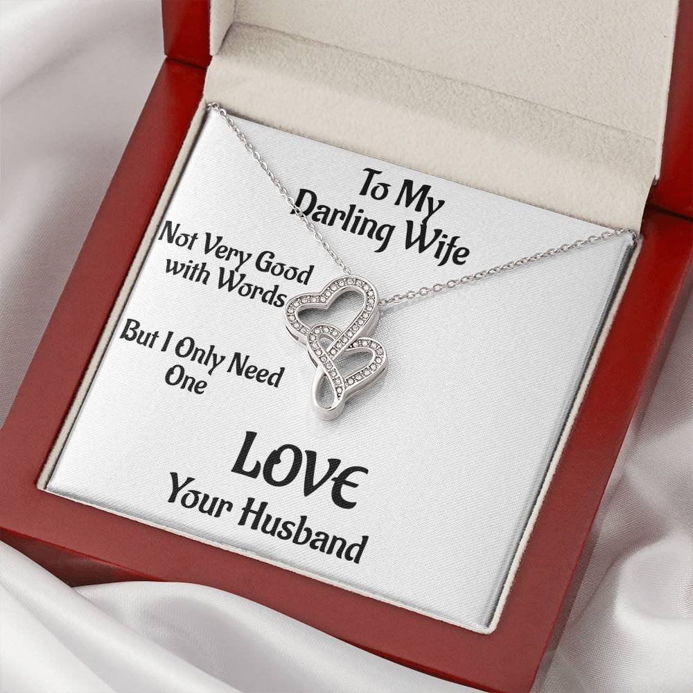 Love Pendant  Double Hearts  Intertwined Hearts  Husband To Wife  Gift Double Hearts Necklace