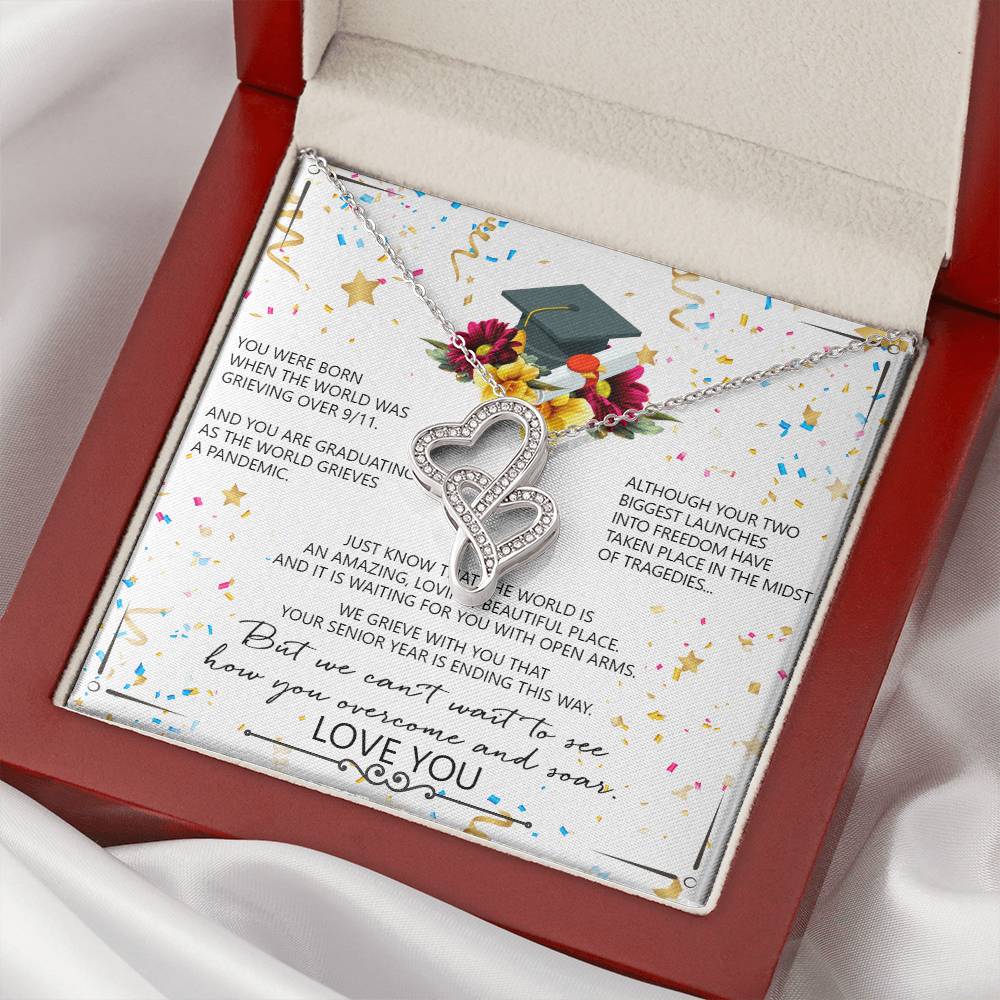 Seniors 2021 Hearts Double Hearts Necklace