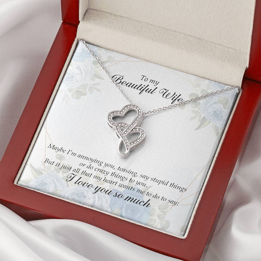 My Beautiful Wife  Double Hearts Necklace