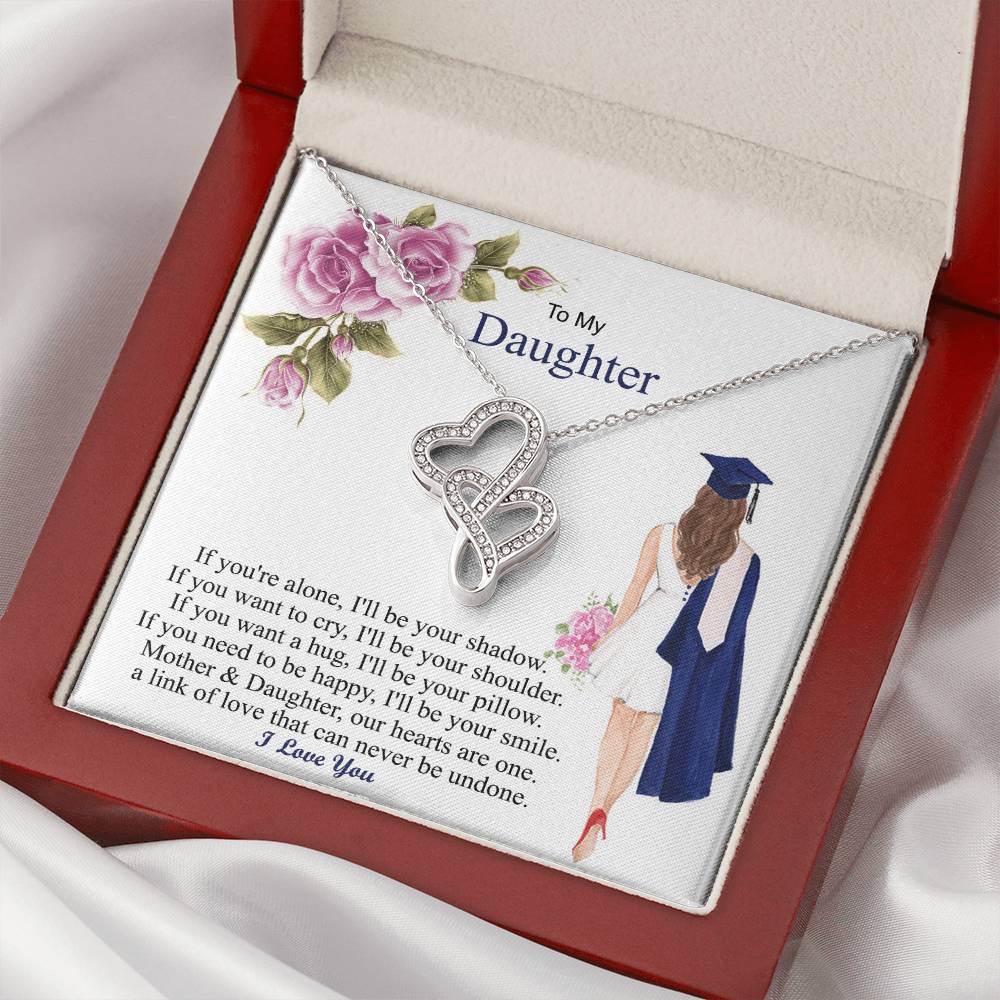 Mother & Daughter Our Hearts Are One Graduation Day - Necklace Double Hearts Necklace