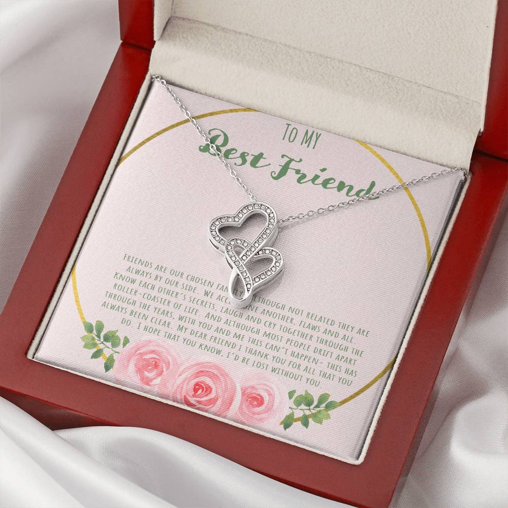 To My Bestfriend Our Friends Are Our Chosen Family Double Hearts Necklace