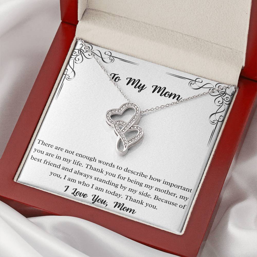 To My Mom -  Double Hearts Necklace