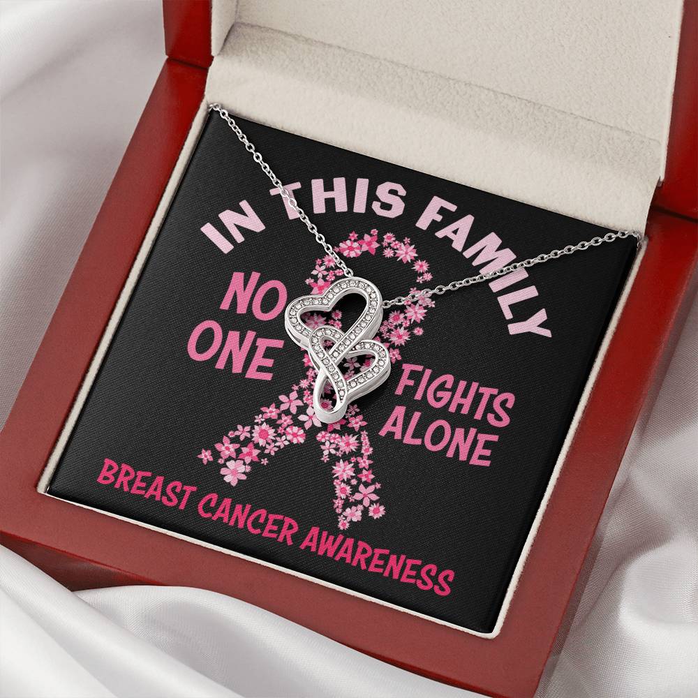 No One Fights Alone Double Hearts Necklace