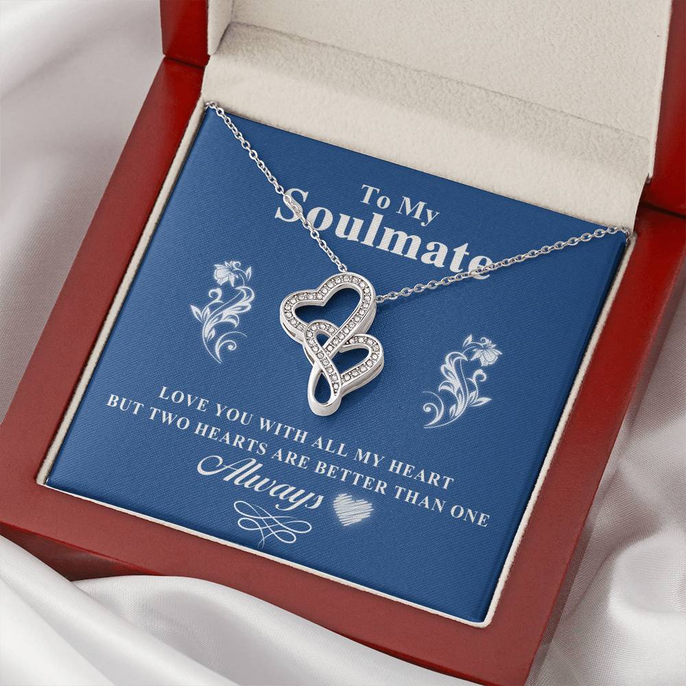 Love You With All My Heart - Necklace Double Hearts Necklace