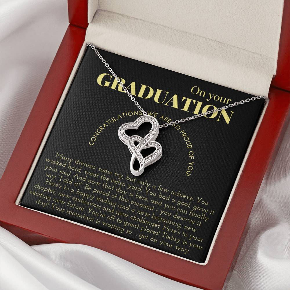 On Your Graduation -  Double Hearts Necklace
