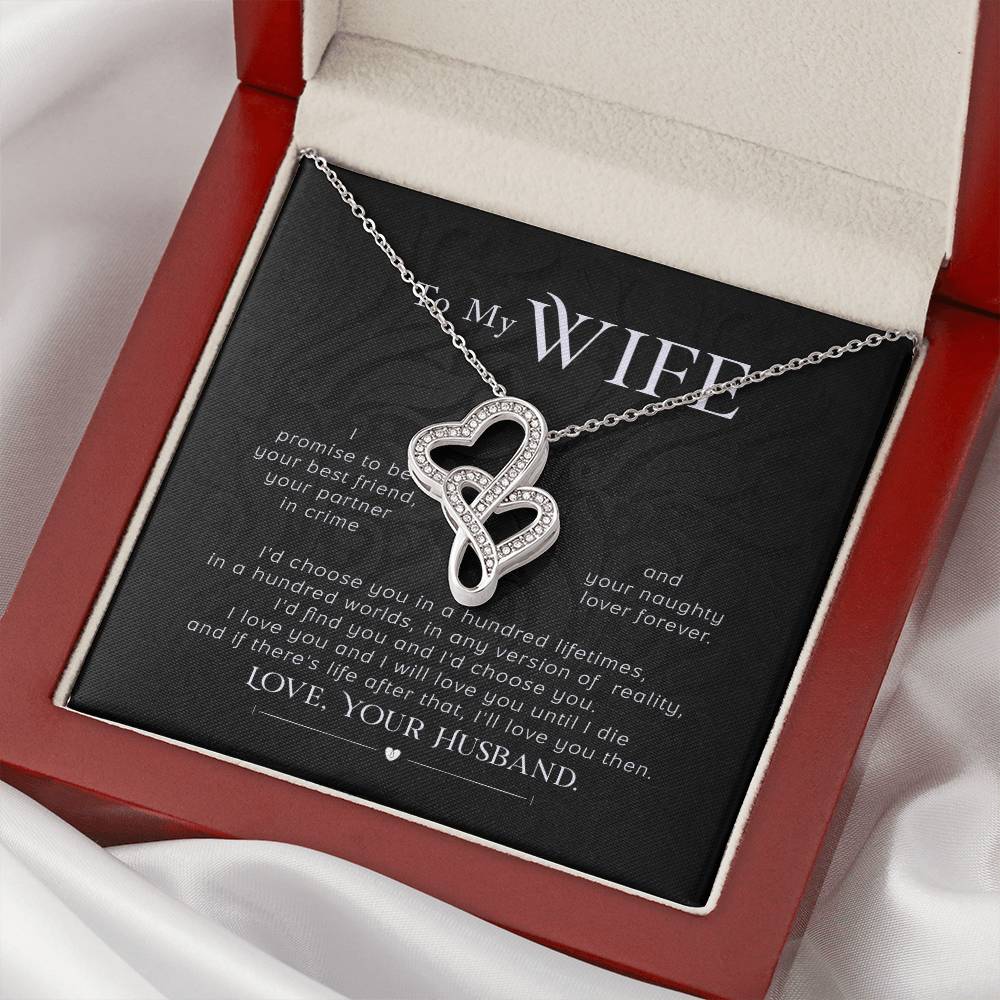 I Promise To Be  Necklace -Dp03 Double Hearts Necklace