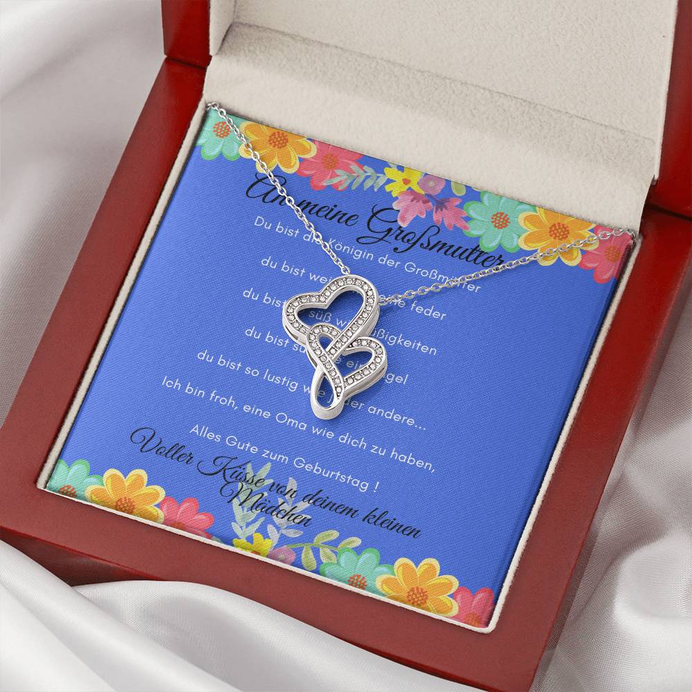 Großmutter Deiner Enkelin2 Double Hearts Necklace