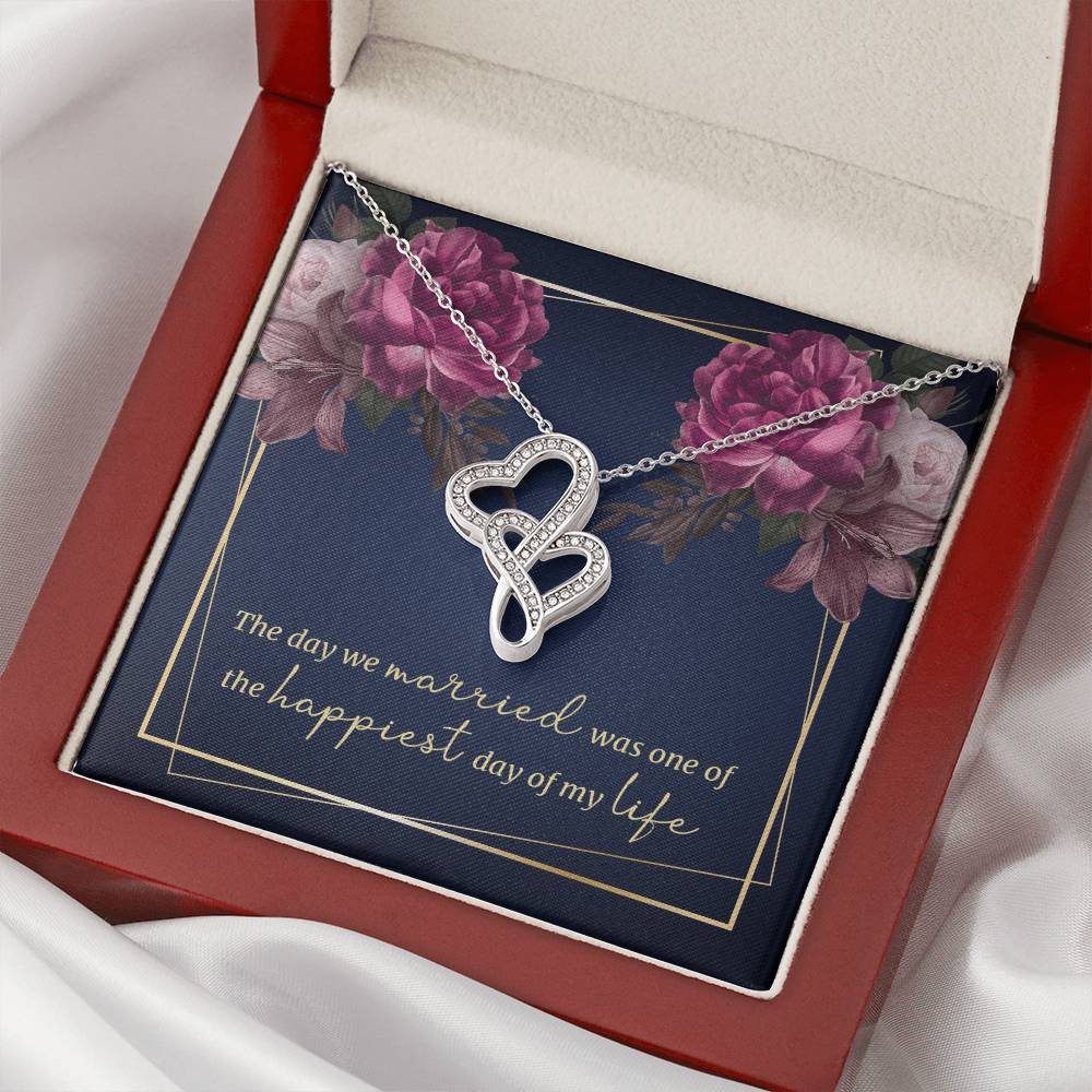 The Day We Married -  Double Hearts Necklace
