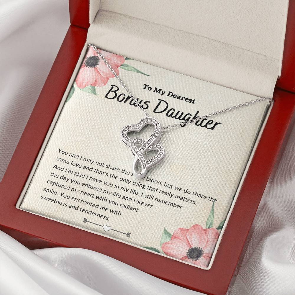 Bonus Daughter - Double Heart Double Hearts Necklace