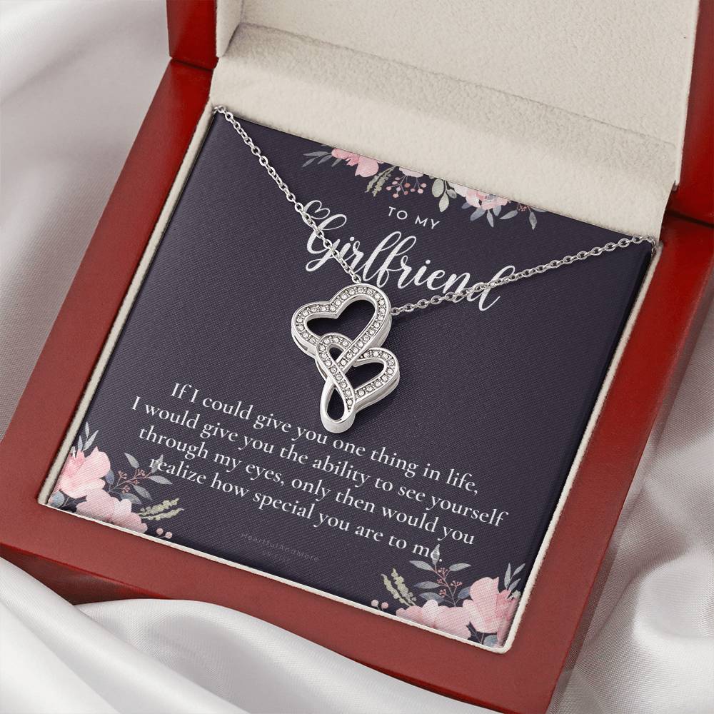 To My Girlfriend Girlfriend Necklace Anniversary Gift For Girlfriend Girlfriend Gift Gift For Girlfriend Necklace For  Double Hearts Necklace