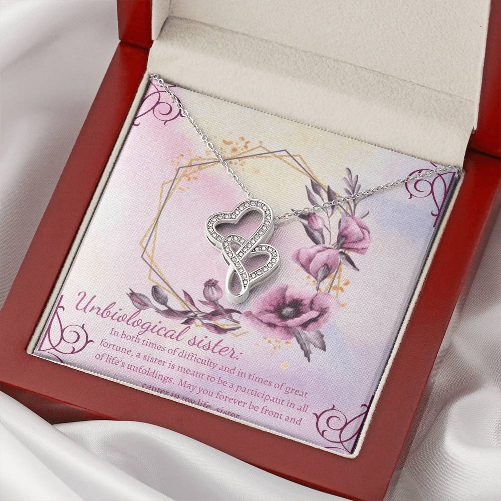 Long Distance Quotes Friends Forever Unbiological Sister Best Friend Gift Jewelry Double Hearts Necklace