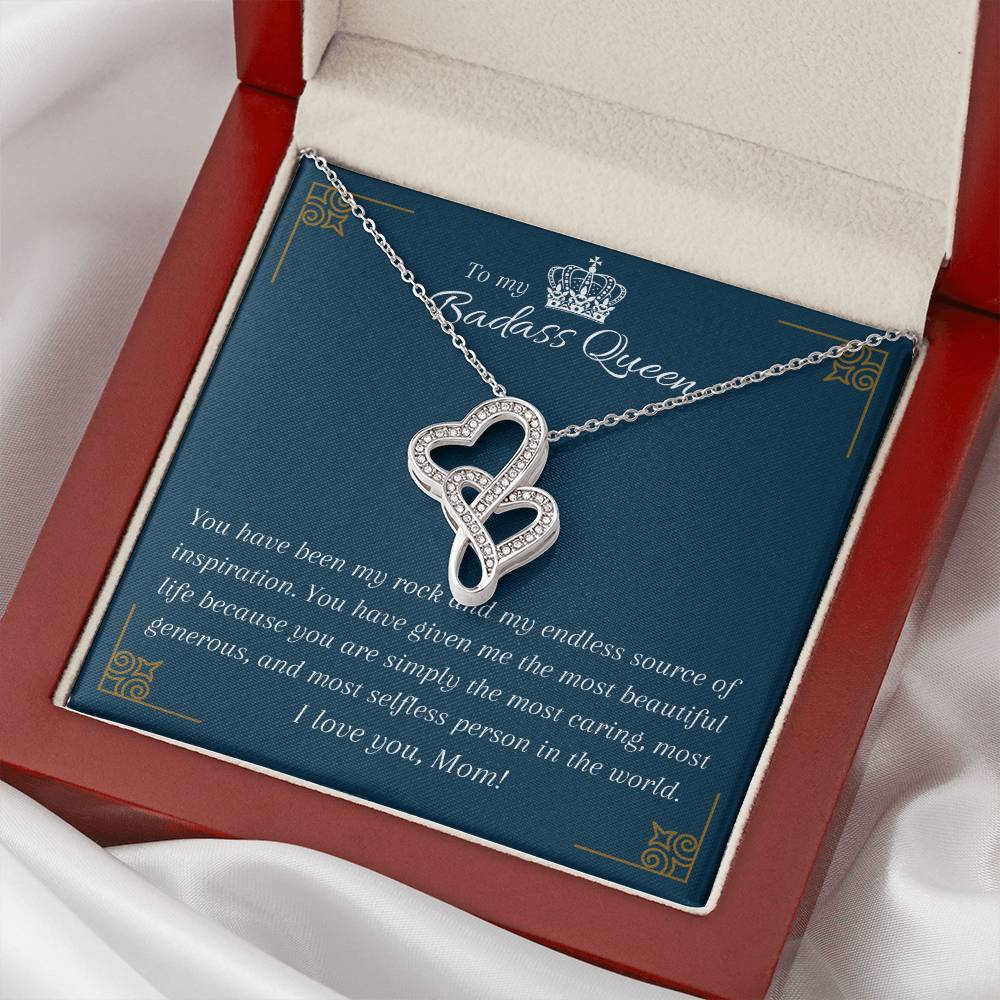 Special Gift To A Badass Queen Double Hearts Necklace
