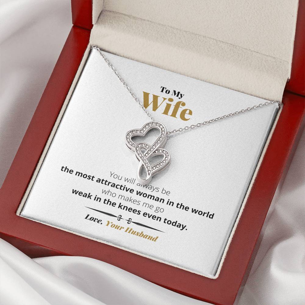 Weak In The Knees -  Double Hearts Necklace