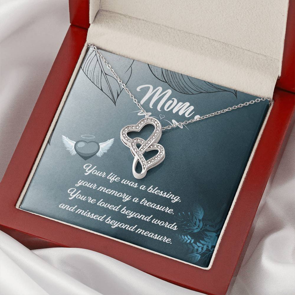 Mom Your Life Was A Blessing -   Double Hearts Necklace