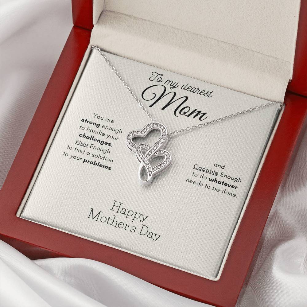Gorgeous Gift For Mom -  Double Hearts Necklace