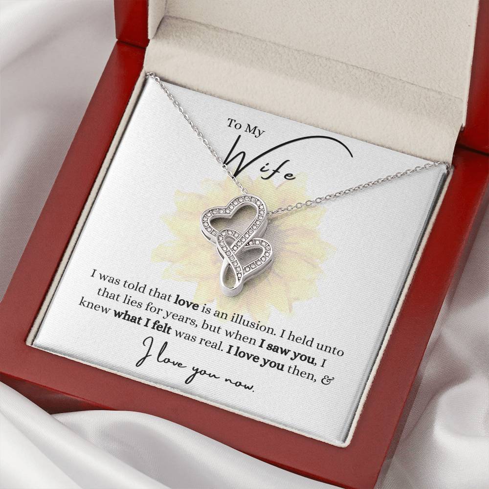Husband To Wife -  Necklace For Gift Double Hearts Necklace