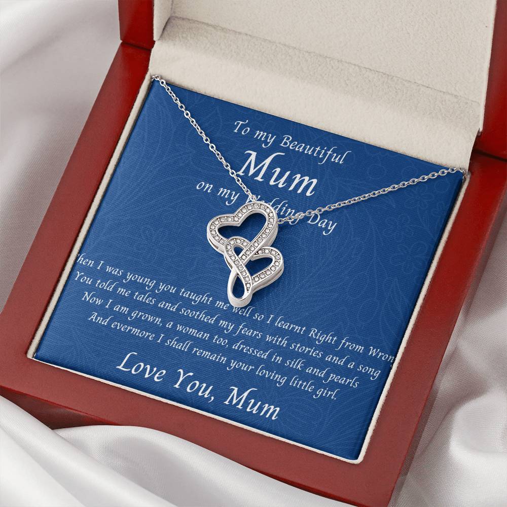 Gify For Mum  Mother Of Bride Gift  Mum Jewellery  Mum Necklace  Wedding Day Gift  Double Hearts Necklace