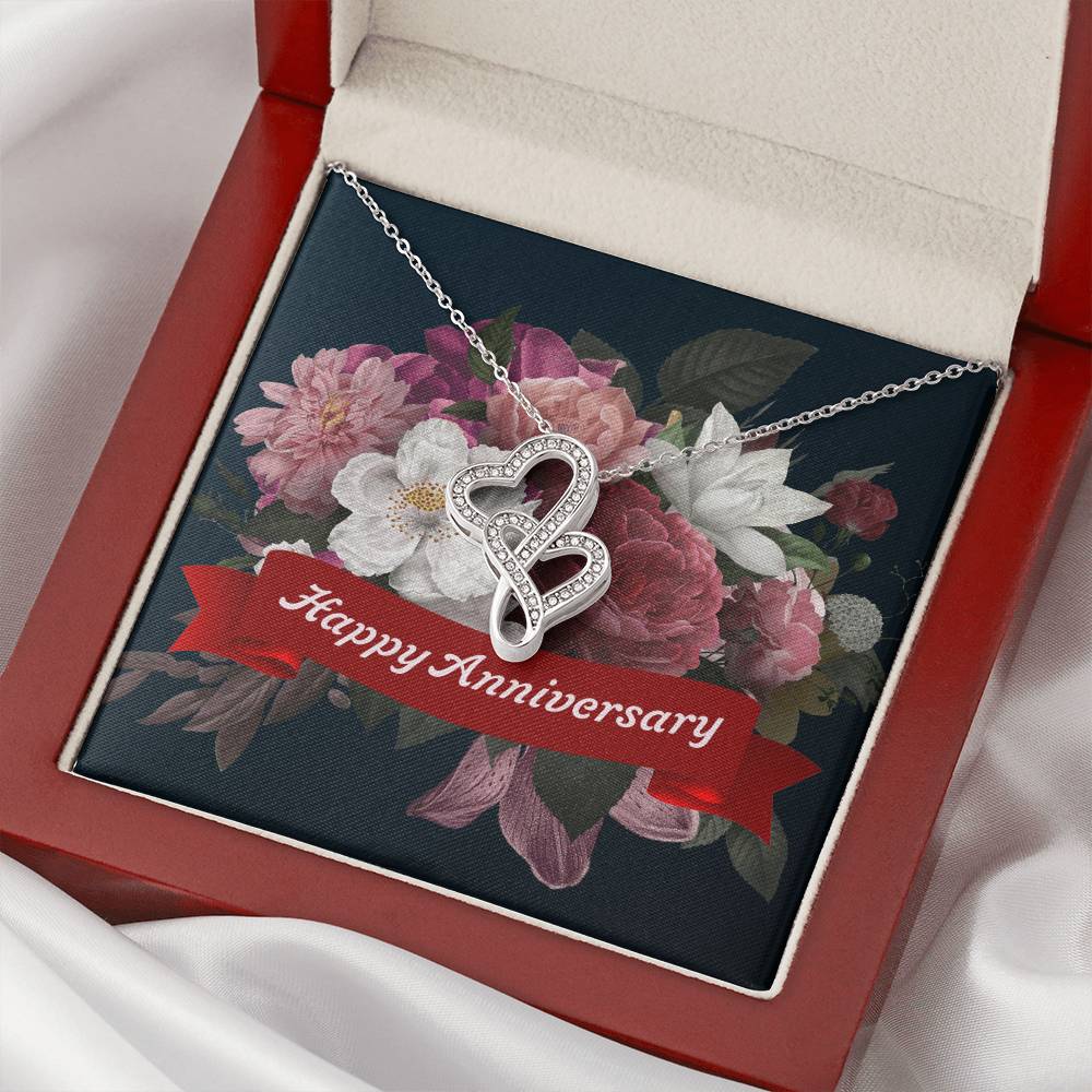 Happy Anniversary -  Double Hearts Necklace