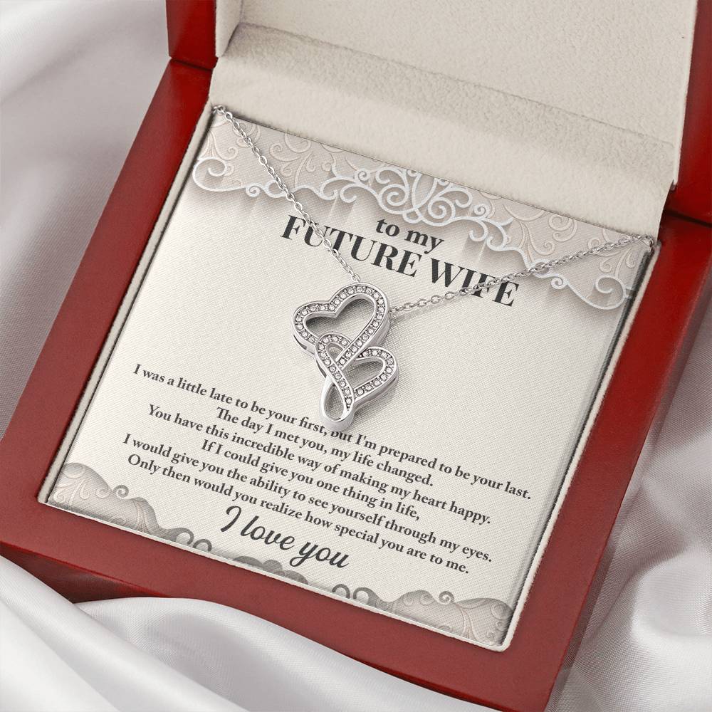 Surprise Engagement Gift Double Hearts Necklace