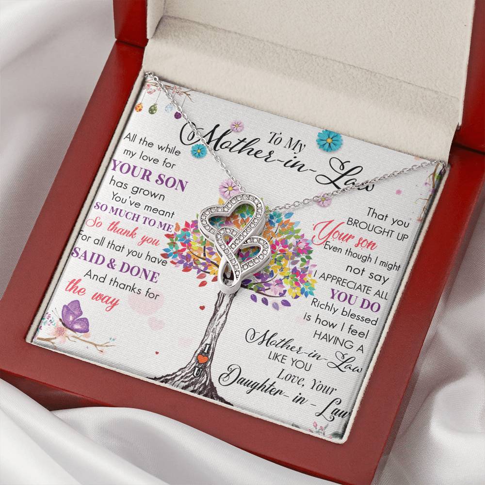 Birthday Gift For Mother Mother Gift Necklace Christmas Gift Meaningful Mother Gift 1 Double Hearts Necklace