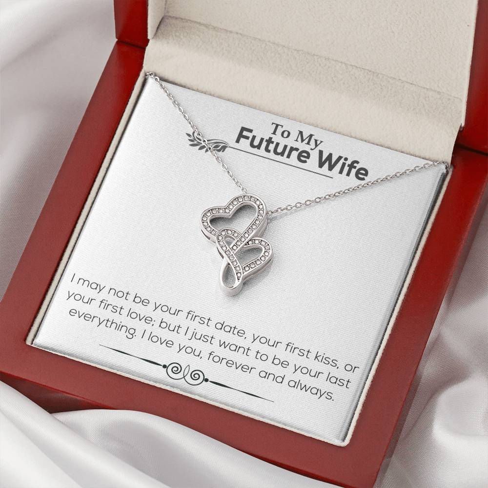 To My Future Wife Necklace Engagement Gift For Future Wife Sentimental Gift For Bride From Groom Birthday Gift For Fia Double Hearts Necklace