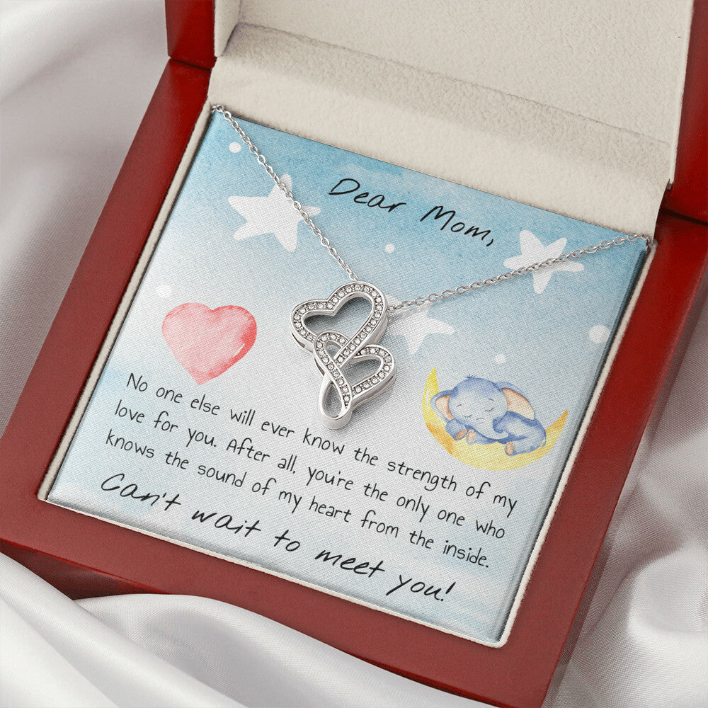 New Mom From Baby Double Heart Necklace Pendant Double Hearts Necklace