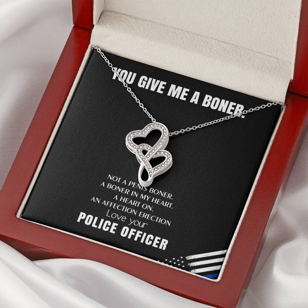 You Give Me A Heart Boner An Affection Erection  Funny & Sarcastic Love For Her Mature Gag Gif 2 Double Hearts Necklace
