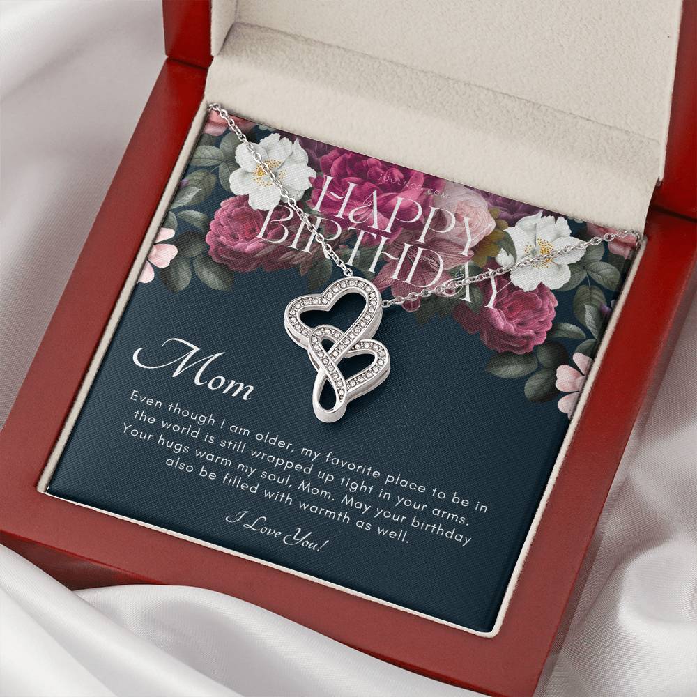 Mother's Birthday Gift  Gift For Mom On Her Birthday  Gift For Mom From Daughter & Son  Mom Necklace  Best Mom Gift Me 1 Double Hearts Necklace