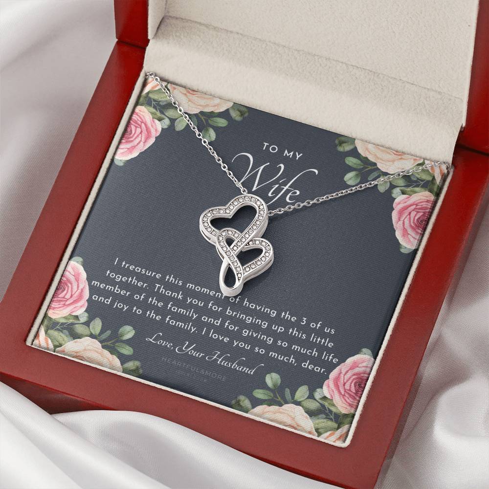 Postpartum Gift For Wife Gift For Wife Post Pregnancy Becoming A Mother Gift Gift For Wife Birth Wife After Pregnancy  4 Double Hearts Necklace