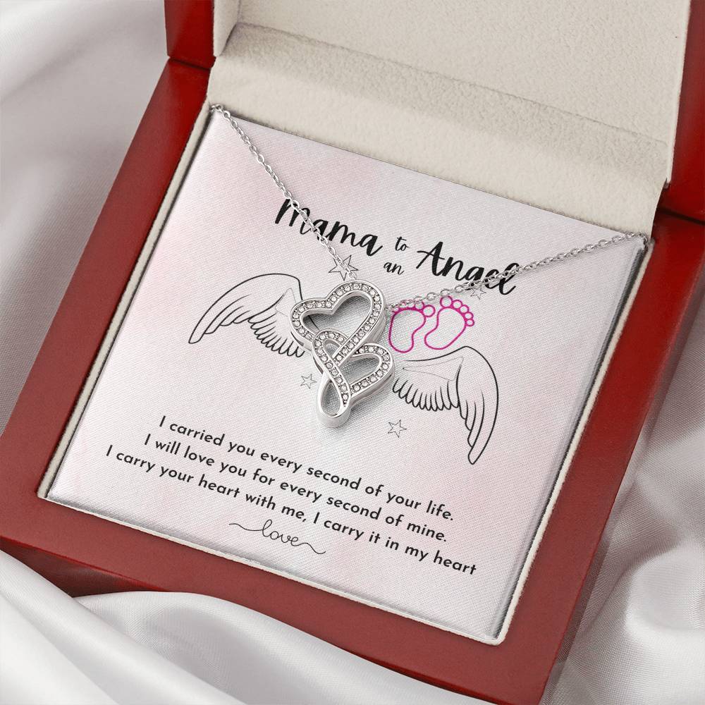Mama To An Angel - Double Heart Double Hearts Necklace