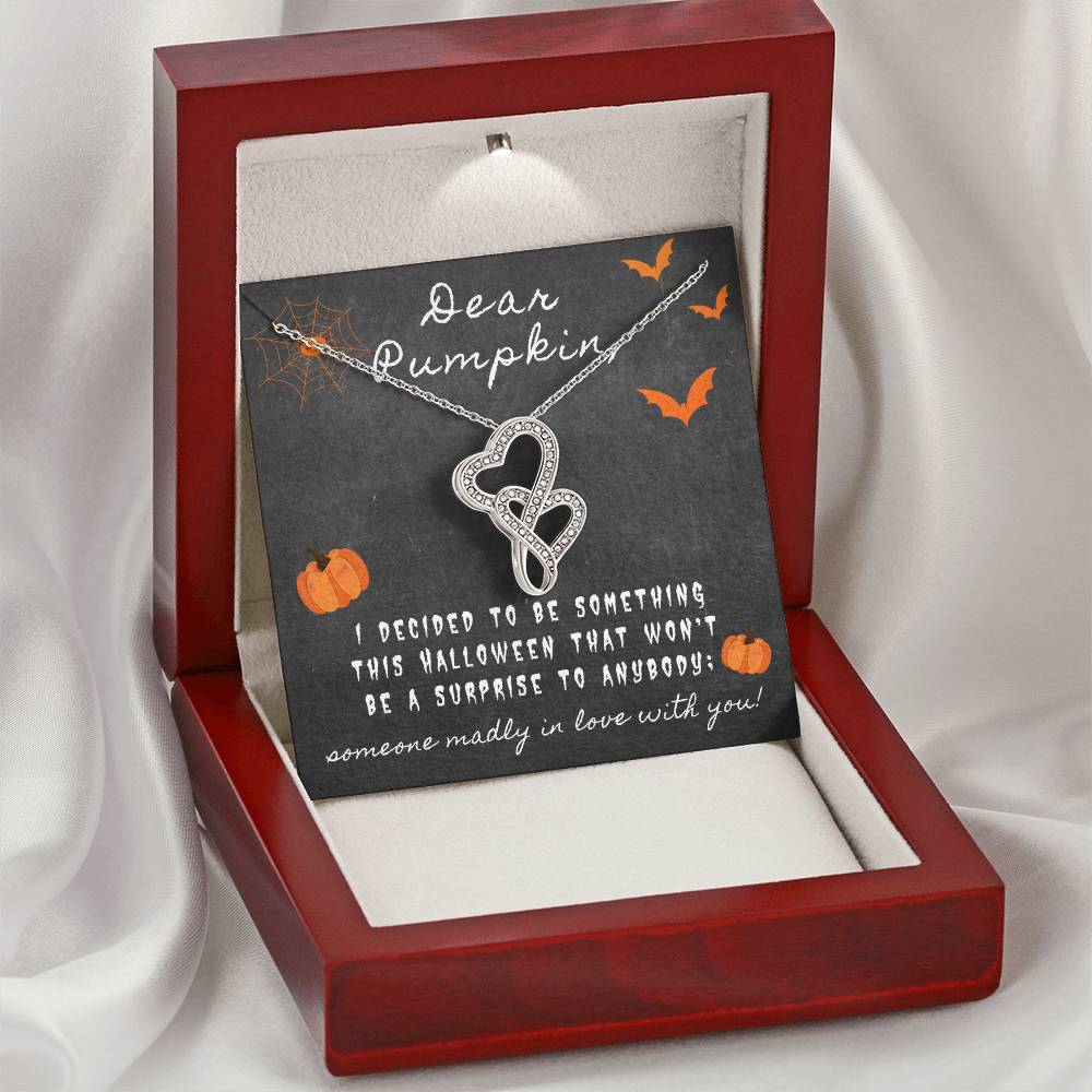 To My Love - Double Heart Necklace For Her Halloween Gift For Wife Girlfriend Soulmate Future Wife Double Hearts Necklace