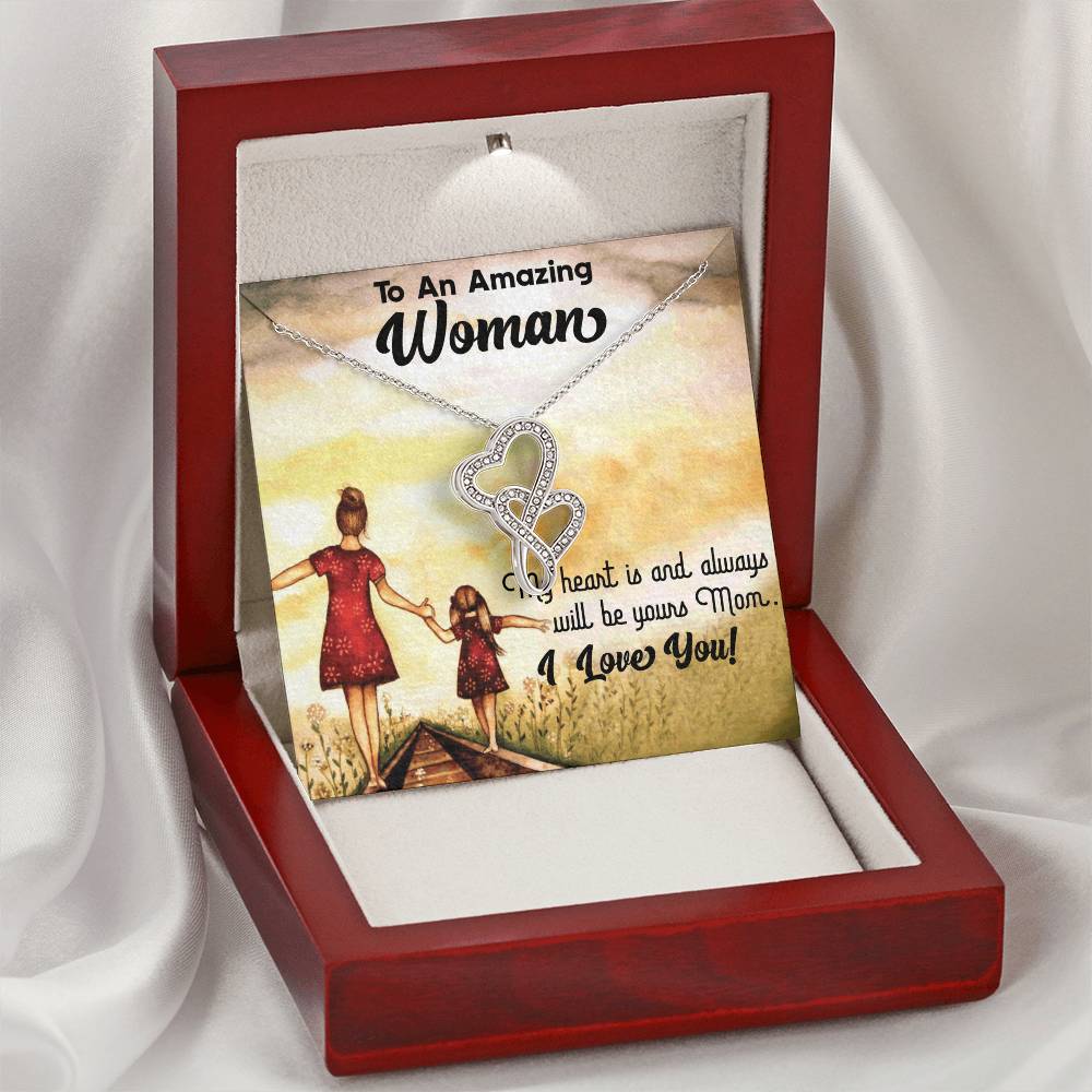 To An Amazing Woman Double Hearts Necklace
