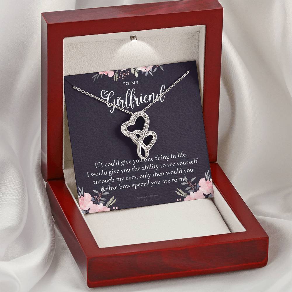 To My Girlfriend Girlfriend Necklace Anniversary Gift For Girlfriend Girlfriend Gift Gift For Girlfriend Necklace For  Double Hearts Necklace
