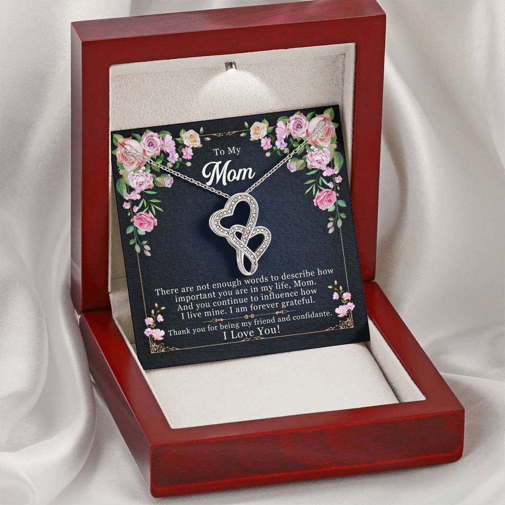 To Mom - Mother's Day -  Double Hearts Necklace
