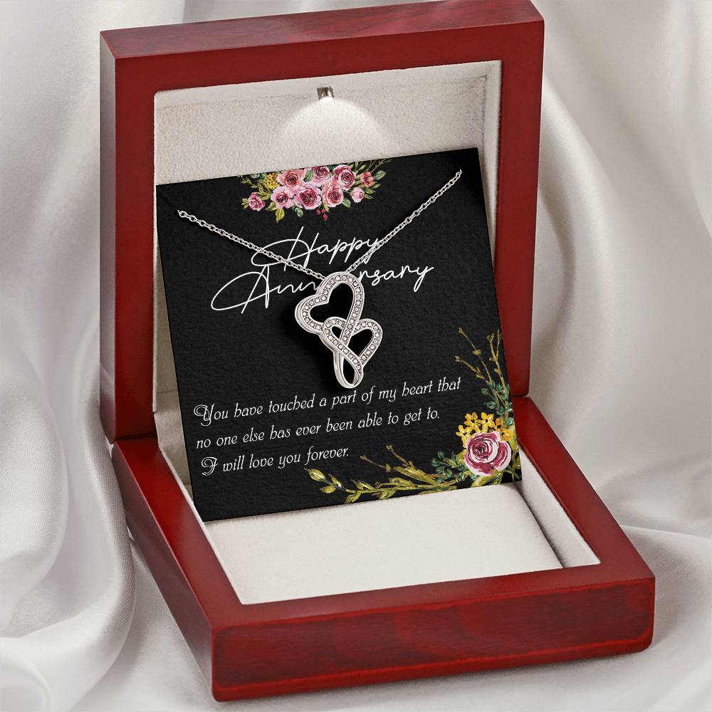 Silver Wedding Anniversary Gifts For Her  Wedding Anniversary Gifts For Wife.  Anniversary Pendant Gifts Double Hearts Necklace